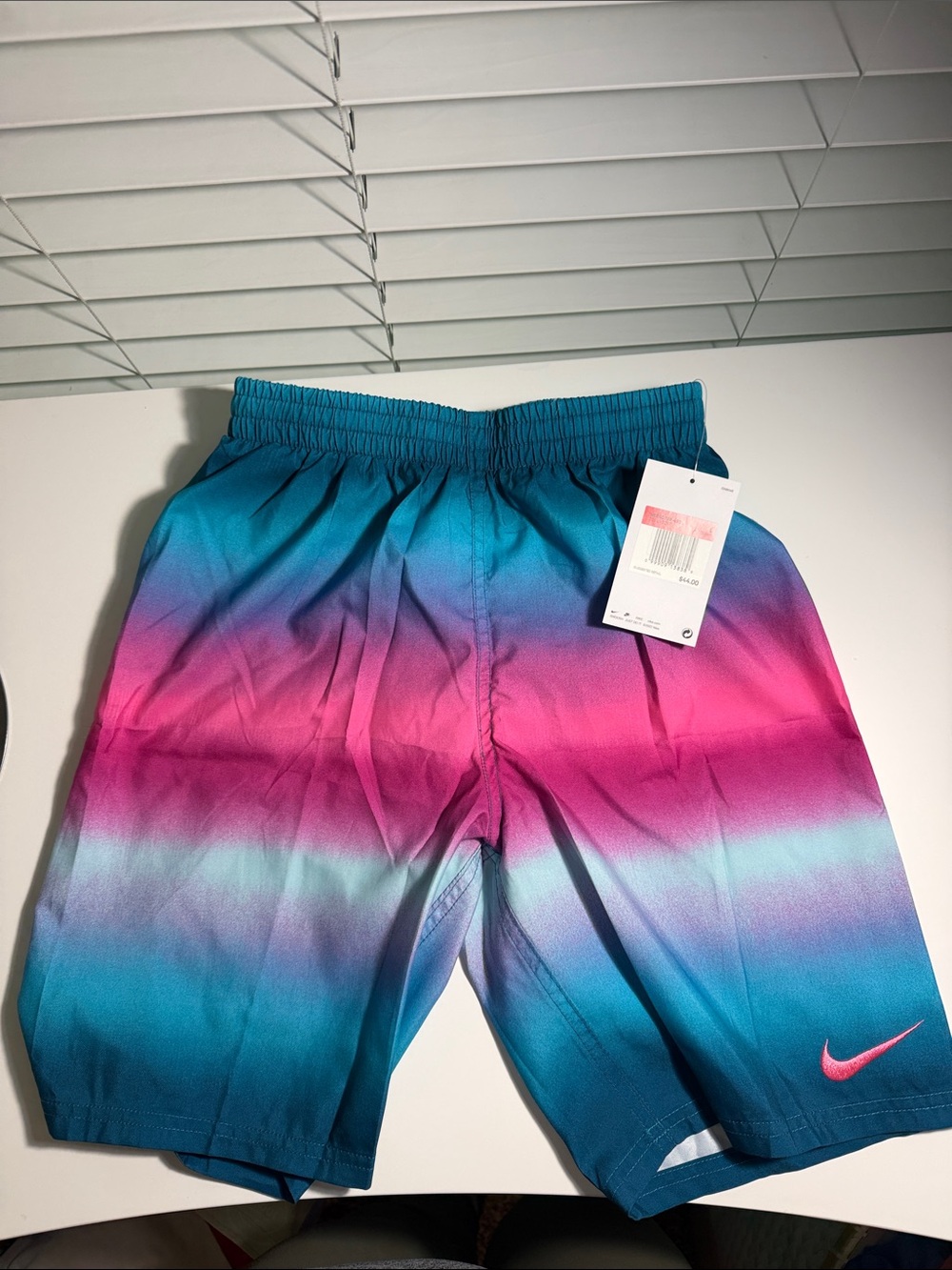 Nike Kids Teal-to-Pink Gradient Athletic Shorts